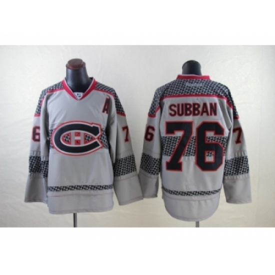 NHL Montreal Canadiens #76 PK Subban Charcoal Cross Check Jerseys NHL Montreal Canadiens #76 PK Subban Charcoal Cross Check Jerseys