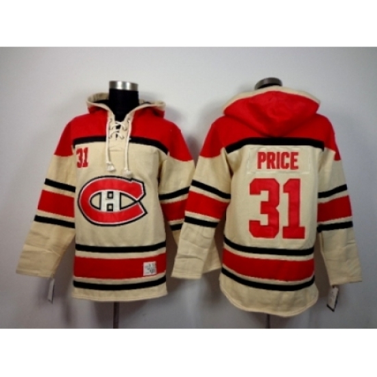 NHL montreal canadiens #31 Carey Price cream[pullover hooded sweatshirt]