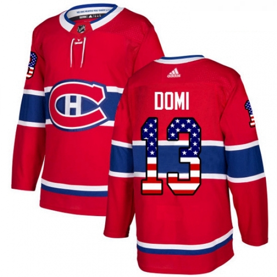 Youth Adidas Montreal Canadiens 13 Max Domi Authentic Red USA Flag Fashion NHL Jersey Youth Adidas Montreal Canadiens 13 Max Domi Authentic Red USA Flag Fashion NHL Jersey