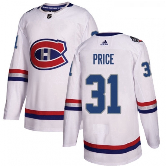 Youth Adidas Montreal Canadiens 31 Carey Price Authentic White 2017 100 Classic NHL Jersey Youth Adidas Montreal Canadiens 31 Carey Price Authentic White 2017 100 Classic NHL Jersey