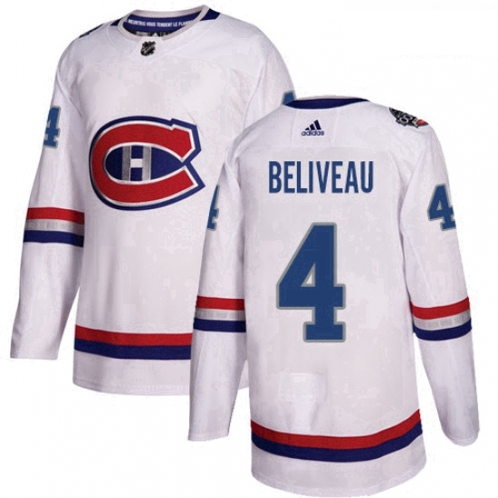 Youth Adidas Montreal Canadiens 4 Jean Beliveau Authentic White 2017 100 Classic NHL Jersey Youth Adidas Montreal Canadiens 4 Jean Beliveau Authentic White 2017 100 Classic NHL Jersey
