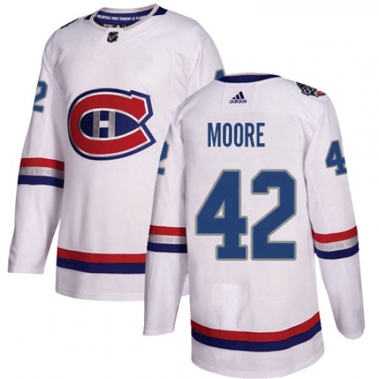Youth Adidas Montreal Canadiens 42 Dominic Moore Authentic White 2017 100 Classic NHL Jersey Youth Adidas Montreal Canadiens 42 Dominic Moore Authentic White 2017 100 Classic NHL Jersey