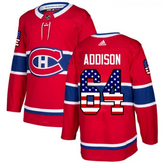 Youth Adidas Montreal Canadiens 64 Jeremiah Addison Authentic Red USA Flag Fashion NHL Jersey Youth Adidas Montreal Canadiens 64 Jeremiah Addison Authentic Red USA Flag Fashion NHL Jersey