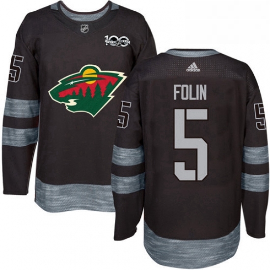 Adidas Minnesota Wild 5 Christian Folin Black 1917 2017 100th Anniversary Stitched NHL Jersey Adidas Minnesota Wild 5 Christian Folin Black 1917 2017 100th Anniversary Stitched NHL Jersey