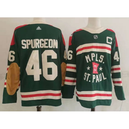 Men Minnesota Wild 46 Jared Spurgeon Green 2022 Winter Classic Adidas Stitched NHL Jersey Men Minnesota Wild 46 Jared Spurgeon Green 2022 Winter Classic Adidas Stitched NHL Jersey