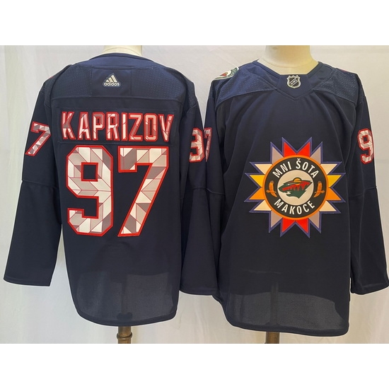 Men Minnesota Wild 97 Kirill Kaprizov Navy 2022 Adidas jersey Men Minnesota Wild 97 Kirill Kaprizov Navy 2022 Adidas jersey