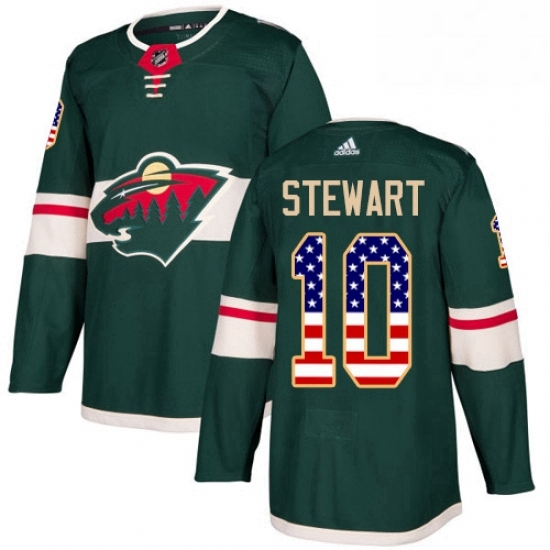 Mens Adidas Minnesota Wild 10 Chris Stewart Authentic Green USA Flag Fashion NHL Jersey Mens Adidas Minnesota Wild 10 Chris Stewart Authentic Green USA Flag Fashion NHL Jersey