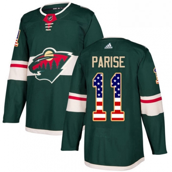 Mens Adidas Minnesota Wild 11 Zach Parise Authentic Green USA Flag Fashion NHL Jersey Mens Adidas Minnesota Wild 11 Zach Parise Authentic Green USA Flag Fashion NHL Jersey