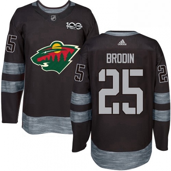 Mens Adidas Minnesota Wild 25 Jonas Brodin Premier Black 1917 2017 100th Anniversary NHL Jersey Mens Adidas Minnesota Wild 25 Jonas Brodin Premier Black 1917 2017 100th Anniversary NHL Jersey