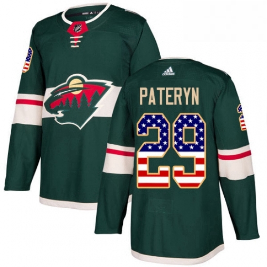 Mens Adidas Minnesota Wild 29 Greg Pateryn Authentic Green USA Flag Fashion NHL Jersey Mens Adidas Minnesota Wild 29 Greg Pateryn Authentic Green USA Flag Fashion NHL Jersey