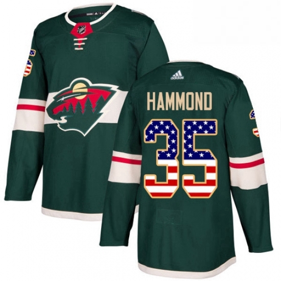 Mens Adidas Minnesota Wild 35 Andrew Hammond Authentic Green USA Flag Fashion NHL Jersey Mens Adidas Minnesota Wild 35 Andrew Hammond Authentic Green USA Flag Fashion NHL Jersey