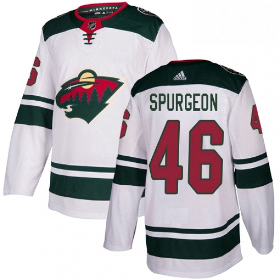 Mens Adidas Minnesota Wild 46 Jared Spurgeon White Road Authentic Stitched NHL Jersey Mens Adidas Minnesota Wild 46 Jared Spurgeon White Road Authentic Stitched NHL Jersey