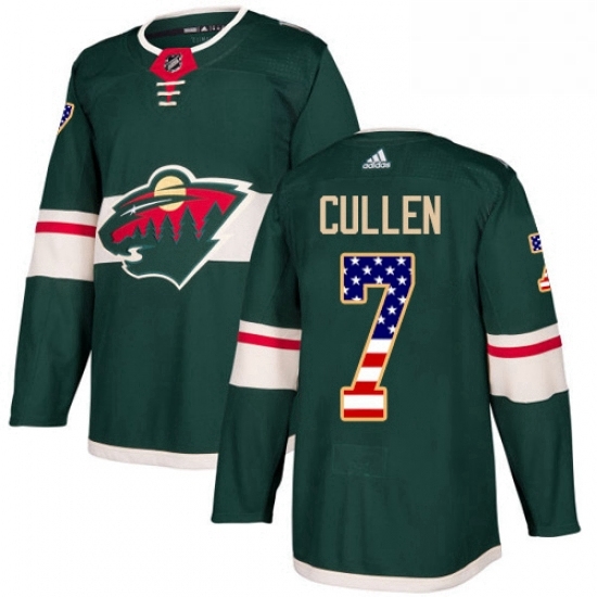 Mens Adidas Minnesota Wild 7 Matt Cullen Authentic Green USA Flag Fashion NHL Jersey Mens Adidas Minnesota Wild 7 Matt Cullen Authentic Green USA Flag Fashion NHL Jersey