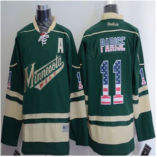 Minnesota Wild #11 Zach Parise Green USA Flag Fashion Stitched NHL Jersey Minnesota Wild #11 Zach Parise Green USA Flag Fashion Stitched NHL Jersey