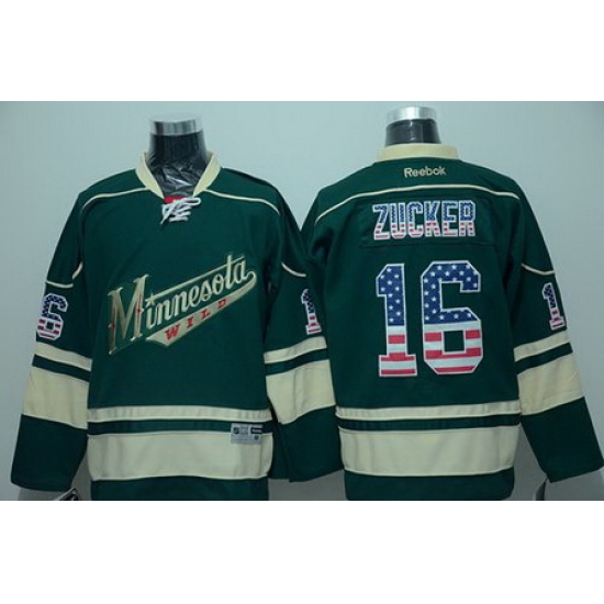 Minnesota Wild #16 Jason Zucker Green USA Flag Fashion Stitched NHL Jersey Minnesota Wild #16 Jason Zucker Green USA Flag Fashion Stitched NHL Jersey