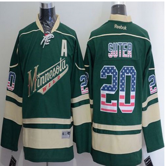 Minnesota Wild #20 Ryan Suter Green USA Flag Fashion Stitched NHL Jersey Minnesota Wild #20 Ryan Suter Green USA Flag Fashion Stitched NHL Jersey