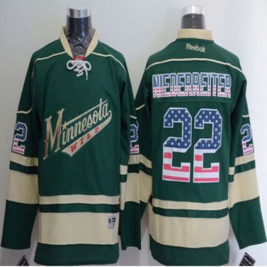 Minnesota Wild #22 Nino Niederreiter Green USA Flag Fashion Stitched NHL Jersey Minnesota Wild #22 Nino Niederreiter Green USA Flag Fashion Stitched NHL Jersey