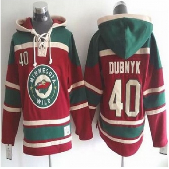 Minnesota Wild #40 Devan Dubnyk Red Sawyer Hooded Sweatshirt Stitched NHL Jersey Minnesota Wild #40 Devan Dubnyk Red Sawyer Hooded Sweatshirt Stitched NHL Jersey