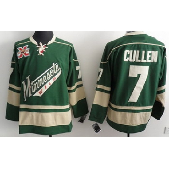 Minnesota Wild 7 Cullen Green Jerseys 10th Anniversary Mark Minnesota Wild 7 Cullen Green Jerseys 10th Anniversary Mark