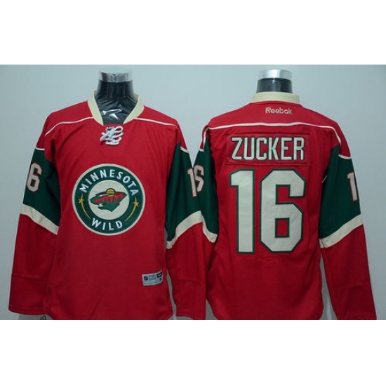 Wild #16 Jason Zucker Red Stitched NHL Jersey Wild #16 Jason Zucker Red Stitched NHL Jersey