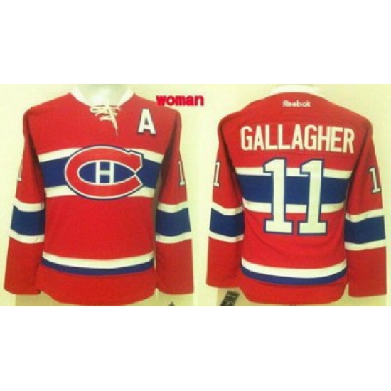 Women Montreal Canadiens #11 Brendan Gallagher Red Home Stitched NHL Jersey1 Women Montreal Canadiens #11 Brendan Gallagher Red Home Stitched NHL Jersey1