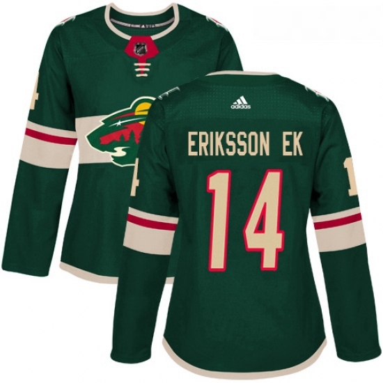 Womens Adidas Minnesota Wild 14 Joel Eriksson Ek Premier Green Home NHL Jersey Womens Adidas Minnesota Wild 14 Joel Eriksson Ek Premier Green Home NHL Jersey