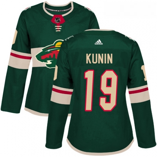Womens Adidas Minnesota Wild 19 Luke Kunin Authentic Green Home NHL Jersey Womens Adidas Minnesota Wild 19 Luke Kunin Authentic Green Home NHL Jersey