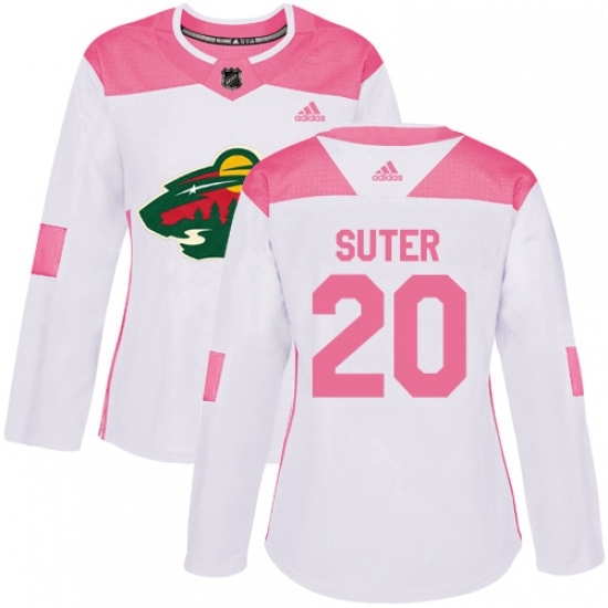 Womens Adidas Minnesota Wild 20 Ryan Suter Authentic WhitePink Fashion NHL Jersey Womens Adidas Minnesota Wild 20 Ryan Suter Authentic WhitePink Fashion NHL Jersey