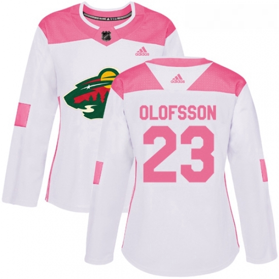 Womens Adidas Minnesota Wild 23 Gustav Olofsson Authentic WhitePink Fashion NHL Jersey Womens Adidas Minnesota Wild 23 Gustav Olofsson Authentic WhitePink Fashion NHL Jersey