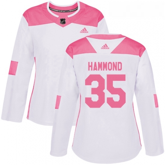Womens Adidas Minnesota Wild 35 Andrew Hammond Authentic White Pink Fashion NHL Jersey Womens Adidas Minnesota Wild 35 Andrew Hammond Authentic White Pink Fashion NHL Jersey