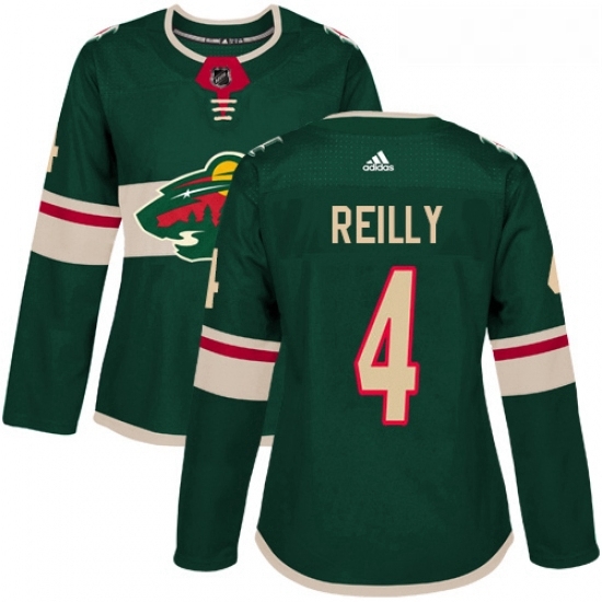 Womens Adidas Minnesota Wild 4 Mike Reilly Premier Green Home NHL Jersey Womens Adidas Minnesota Wild 4 Mike Reilly Premier Green Home NHL Jersey