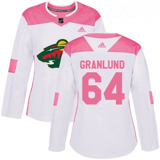 Womens Adidas Minnesota Wild 64 Mikael Granlund Authentic WhitePink Fashion NHL Jersey Womens Adidas Minnesota Wild 64 Mikael Granlund Authentic WhitePink Fashion NHL Jersey