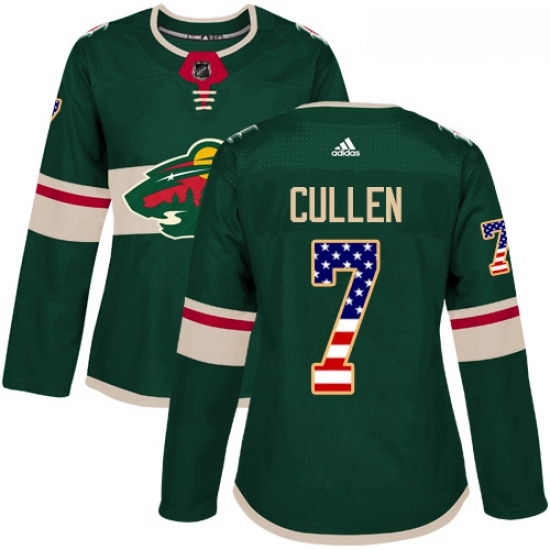 Womens Adidas Minnesota Wild 7 Matt Cullen Authentic Green USA Flag Fashion NHL Jersey Womens Adidas Minnesota Wild 7 Matt Cullen Authentic Green USA Flag Fashion NHL Jersey