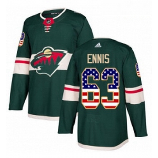 Youth Adidas Minnesota Wild 63 Tyler Ennis Authentic Green USA Flag Fashion NHL Jersey Youth Adidas Minnesota Wild 63 Tyler Ennis Authentic Green USA Flag Fashion NHL Jersey