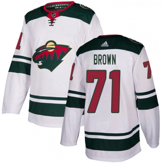 Youth Adidas Minnesota Wild 71 J T Brown Authentic White Away NHL Jerse Youth Adidas Minnesota Wild 71 J T Brown Authentic White Away NHL Jerse