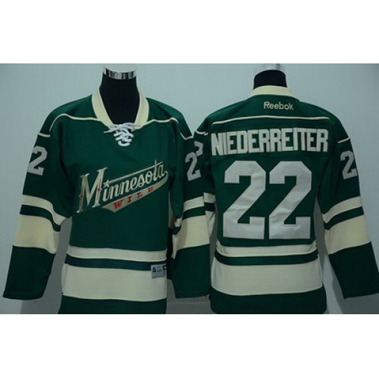 Youth Minnesota Wild #22 Nino Niederreiter Green Stitched NHL Jersey II Youth Minnesota Wild #22 Nino Niederreiter Green Stitched NHL Jersey II