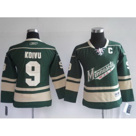 Youth Minnesota Wild 9 KOIVU greed kids Jerseys Youth Minnesota Wild 9 KOIVU greed kids Jerseys