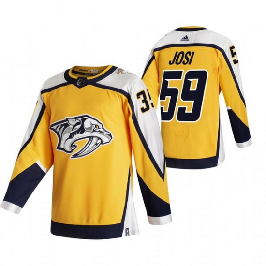 Men Nashville Predators 59 Roman Josi Yellow Adidas 2020 21 Reverse Retro Alternate NHL Jersey Men Nashville Predators 59 Roman Josi Yellow Adidas 2020 21 Reverse Retro Alternate NHL Jersey