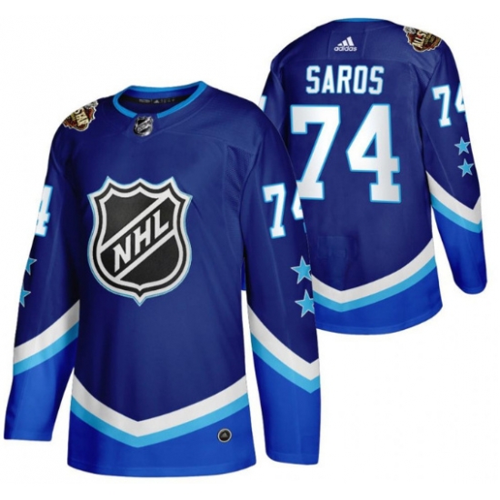 Men Nashville Predators 74 Juuse Saros 2022 All Star Blue Stitched Jersey Men Nashville Predators 74 Juuse Saros 2022 All Star Blue Stitched Jersey