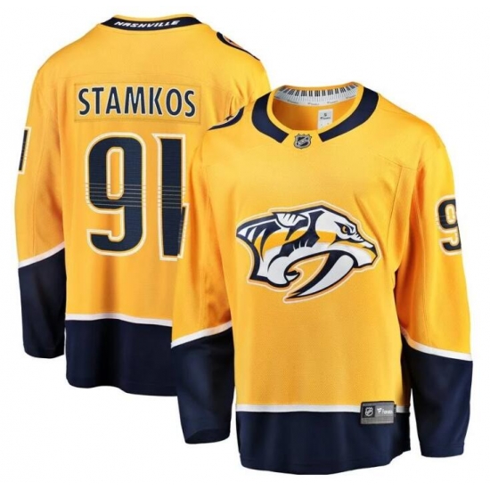 Men Nashville Predators 91 Steven Stamkos Gold Breakaway Home Stitched Jersey Men Nashville Predators 91 Steven Stamkos Gold Breakaway Home Stitched Jersey