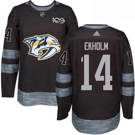 Mens Adidas Nashville Predators 14 Mattias Ekholm Authentic Black 1917 2017 100th Anniversary NHL Jersey Mens Adidas Nashville Predators 14 Mattias Ekholm Authentic Black 1917 2017 100th Anniversary NHL Jersey