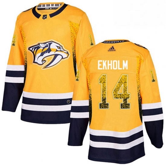 Mens Adidas Nashville Predators 14 Mattias Ekholm Authentic Gold Drift Fashion NHL Jersey Mens Adidas Nashville Predators 14 Mattias Ekholm Authentic Gold Drift Fashion NHL Jersey