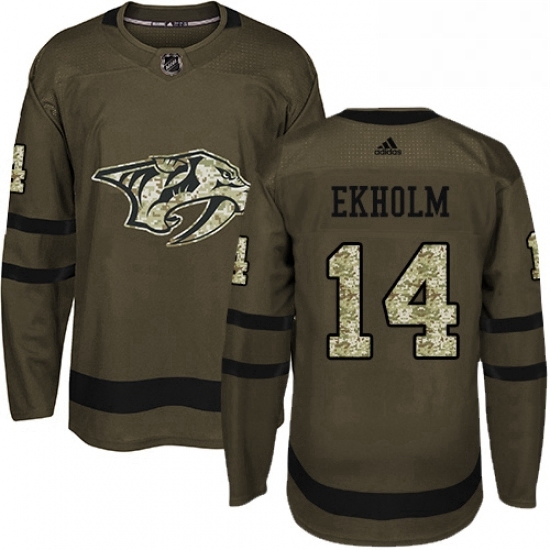 Mens Adidas Nashville Predators 14 Mattias Ekholm Authentic Green Salute to Service NHL Jersey Mens Adidas Nashville Predators 14 Mattias Ekholm Authentic Green Salute to Service NHL Jersey