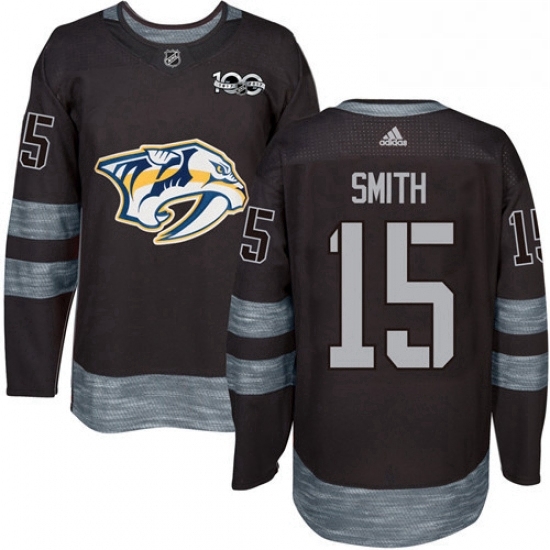 Mens Adidas Nashville Predators 15 Craig Smith Authentic Black 1917 2017 100th Anniversary NHL Jersey Mens Adidas Nashville Predators 15 Craig Smith Authentic Black 1917 2017 100th Anniversary NHL Jersey
