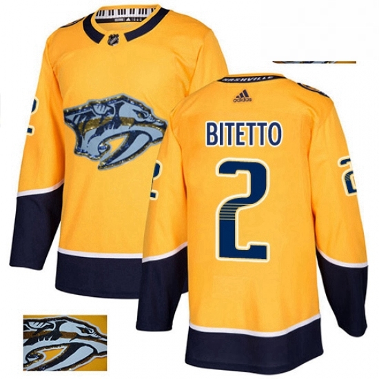 Mens Adidas Nashville Predators 2 Anthony Bitetto Authentic Gold Fashion Gold NHL Jersey Mens Adidas Nashville Predators 2 Anthony Bitetto Authentic Gold Fashion Gold NHL Jersey