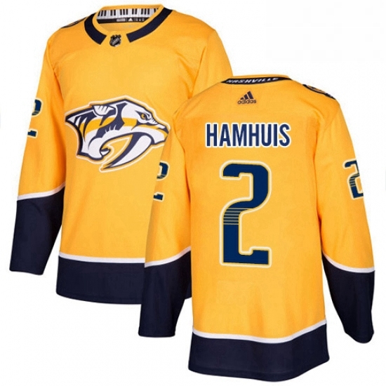 Mens Adidas Nashville Predators 2 Dan Hamhuis Premier Gold Home NHL Jersey Mens Adidas Nashville Predators 2 Dan Hamhuis Premier Gold Home NHL Jersey
