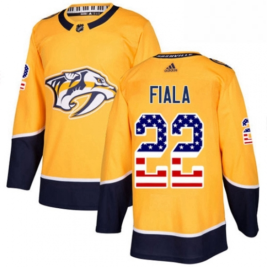 Mens Adidas Nashville Predators 22 Kevin Fiala Authentic Gold USA Flag Fashion NHL Jersey Mens Adidas Nashville Predators 22 Kevin Fiala Authentic Gold USA Flag Fashion NHL Jersey