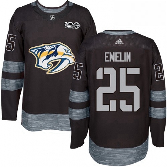 Mens Adidas Nashville Predators 25 Alexei Emelin Authentic Black 1917 2017 100th Anniversary NHL Jersey Mens Adidas Nashville Predators 25 Alexei Emelin Authentic Black 1917 2017 100th Anniversary NHL Jersey