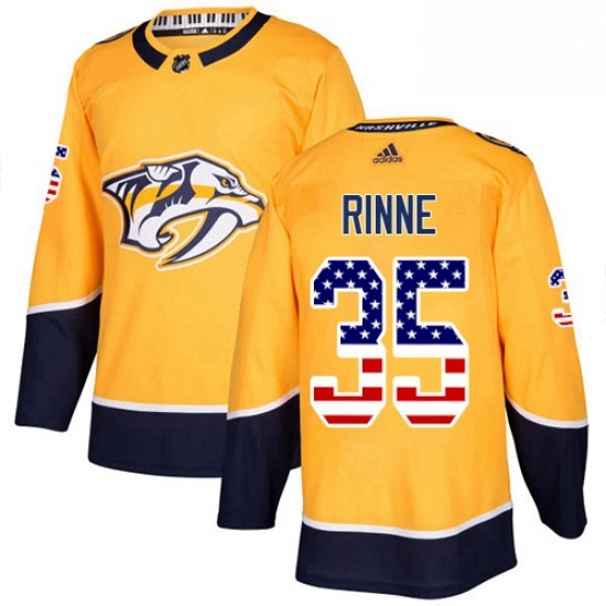 Mens Adidas Nashville Predators 35 Pekka Rinne Authentic Gold USA Flag Fashion NHL Jersey Mens Adidas Nashville Predators 35 Pekka Rinne Authentic Gold USA Flag Fashion NHL Jersey