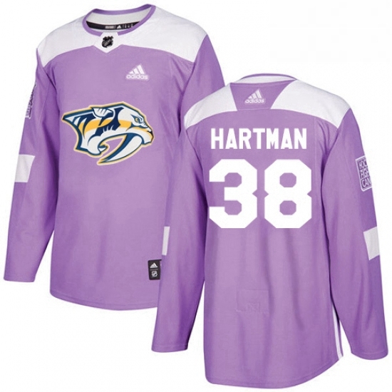 Mens Adidas Nashville Predators 38 Ryan Hartman Authentic Purple Fights Cancer Practice NHL Jersey Mens Adidas Nashville Predators 38 Ryan Hartman Authentic Purple Fights Cancer Practice NHL Jersey